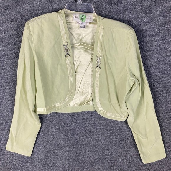 Lori Weidner Evenings Jacket Size 8 Women's Green Rayon Blend Made In Canada - Picture 1 of 8